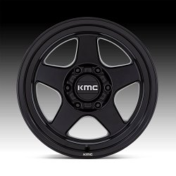 KMC KM728 Lobo Matte Black Custom Truck Wheels 3